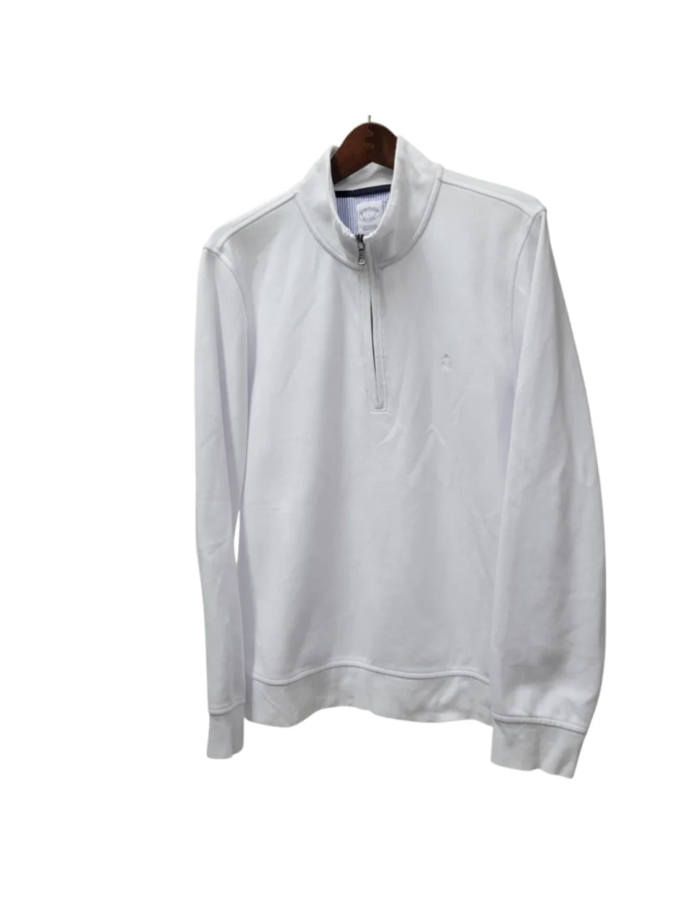 Brooks Brothers Men's Performance Series Quarter-Zip Long-Sleeves White Shirt